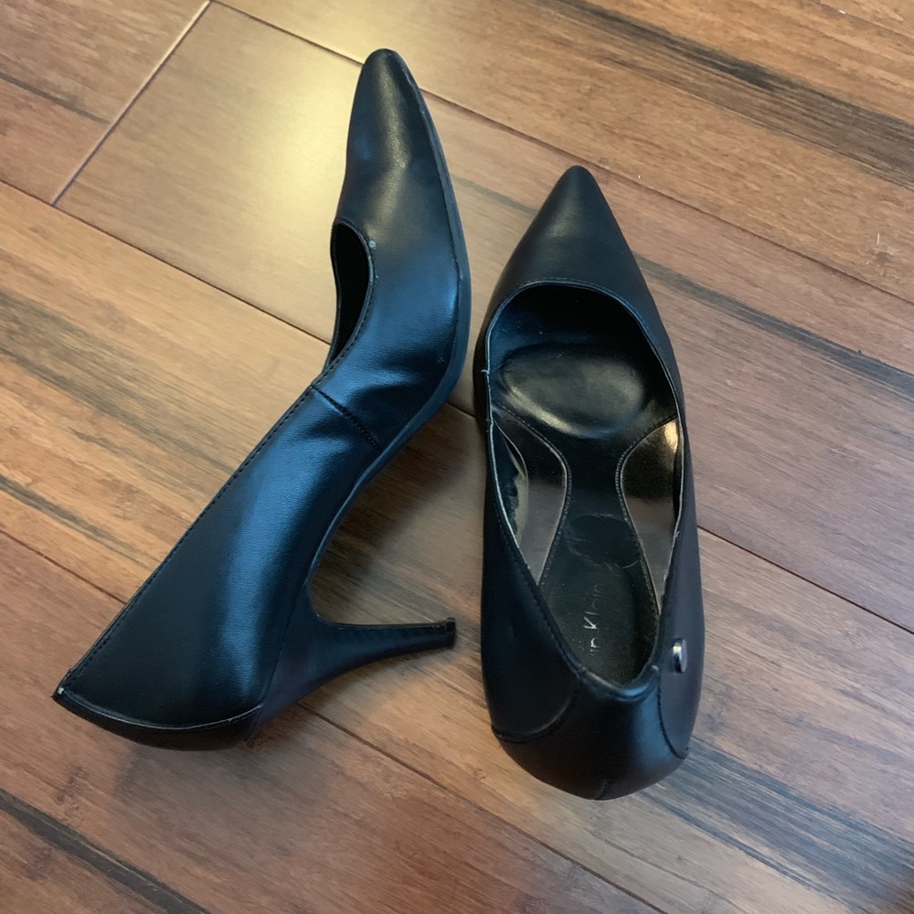 Calvin Klein black leather heels. Perfect for work
